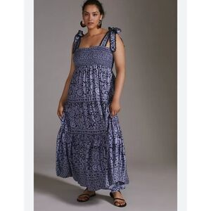 Anthropologie Omika Tie-Strap Maxi Dress Size S
